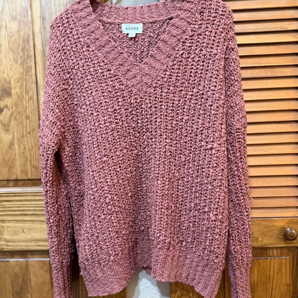 Adora pink chunky knit sweater